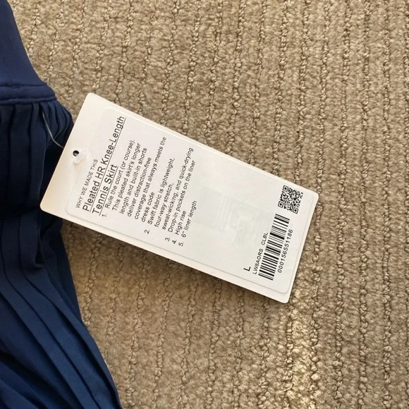 Lululemon Pleated High-Rise Knee-Length Tennis Skirt, L, Club Blue - Picture 4 of 8